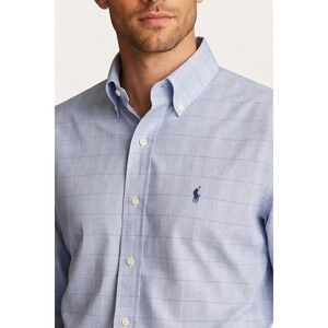 Ralph Lauren Yarmouth Shirt Mens 15 32/33 Blue Plaid Button Down Classic Cotton